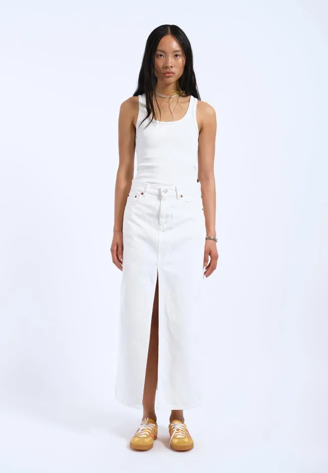 Myra Skirt 8211 White White Women Dr Denim Skirts and Dresses