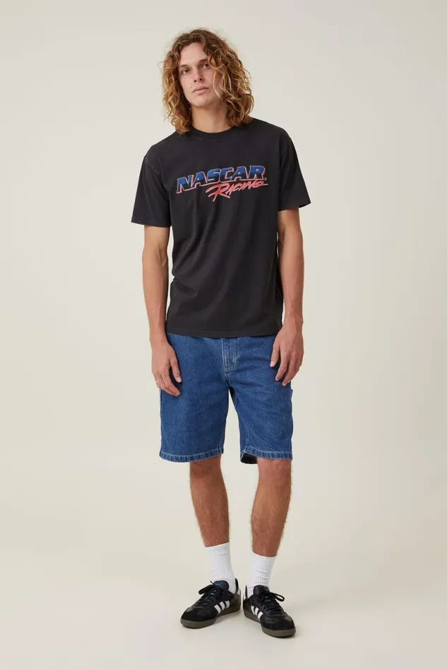 Nascar Loose Fit TShirt Lcn Ncr Blackracing Logo Men Cotton On Tees and Tanks Nascar Loose Fit TShirt Lcn Ncr Blackracing Logo Men Cotton On Tees and Tanks