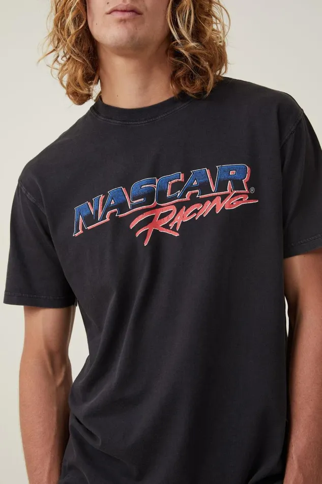Nascar Loose Fit TShirt Lcn Ncr Blackracing Logo Men Cotton On Tees and Tanks Nascar Loose Fit TShirt Lcn Ncr Blackracing Logo Men Cotton On Tees and Tanks