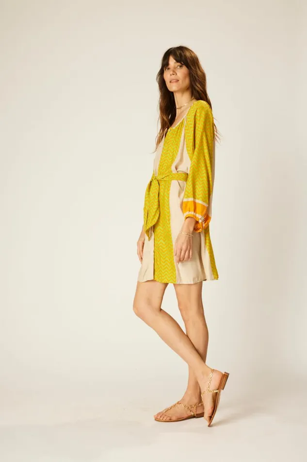 Natalie Martin ALEX SHORT DRESS Block Zigzag Tangerine Shop Dresses