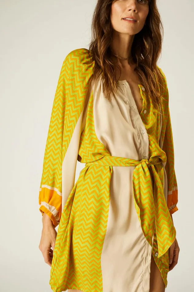 Natalie Martin ALEX SHORT DRESS Block Zigzag Tangerine Shop Dresses
