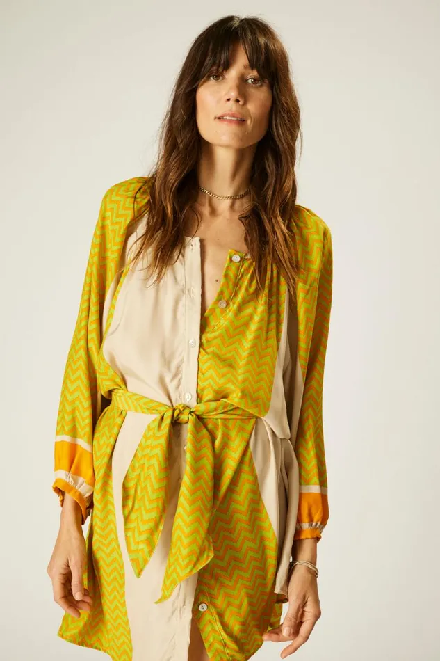 Natalie Martin ALEX SHORT DRESS Block Zigzag Tangerine Shop Dresses
