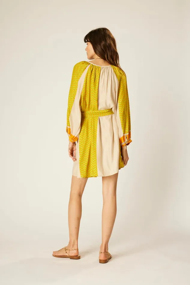 Natalie Martin ALEX SHORT DRESS Block Zigzag Tangerine Shop Dresses