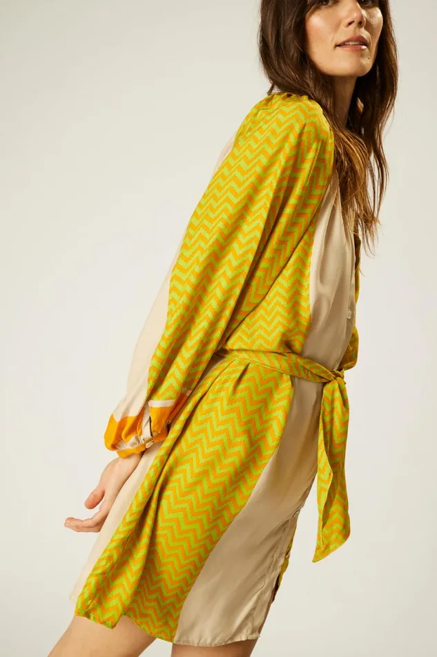 Natalie Martin ALEX SHORT DRESS Block Zigzag Tangerine Shop Dresses