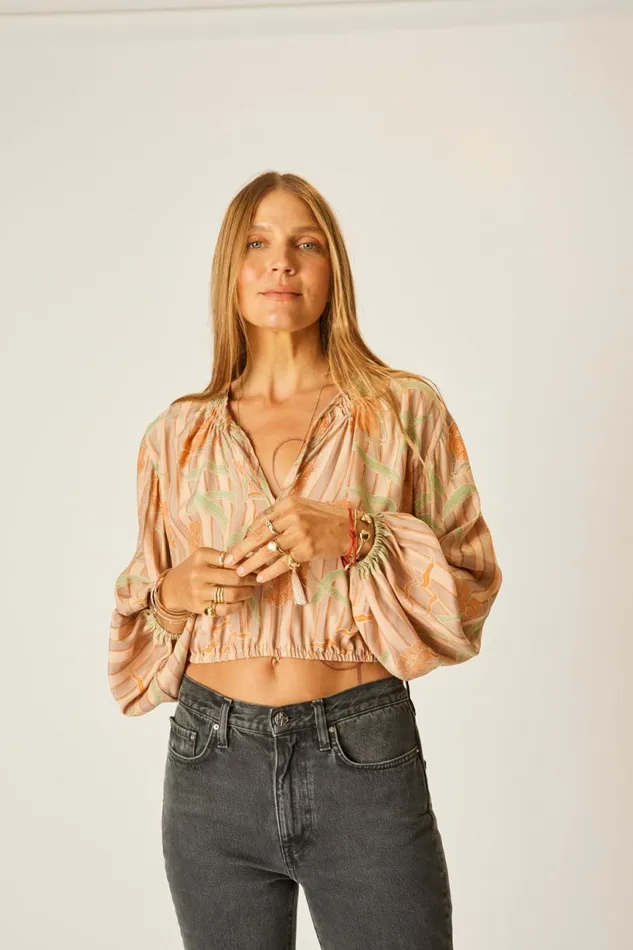 Natalie Martin AMELIA TOP Chamomile Apricot Shop Tops