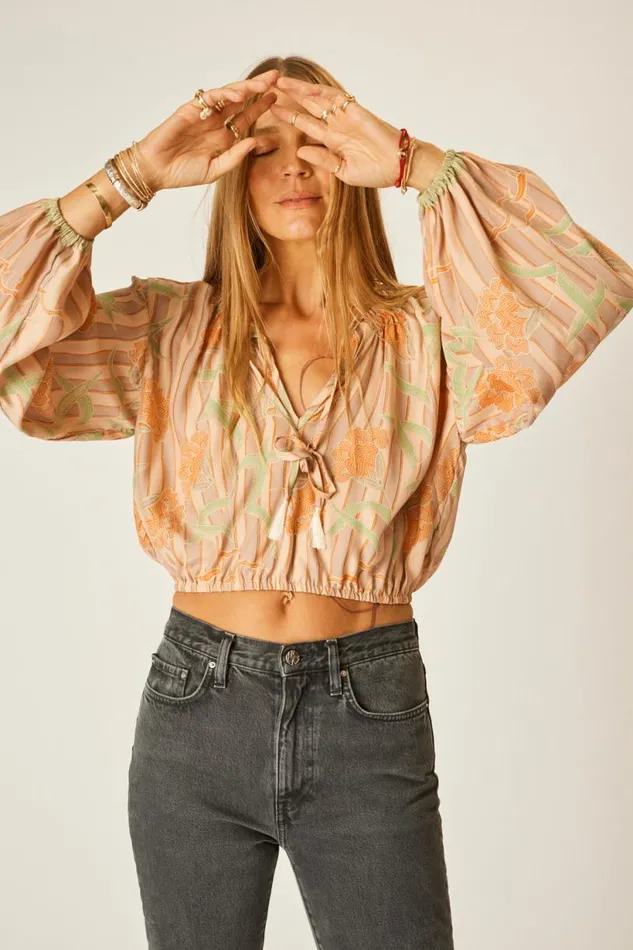 Natalie Martin AMELIA TOP Chamomile Apricot Shop Tops