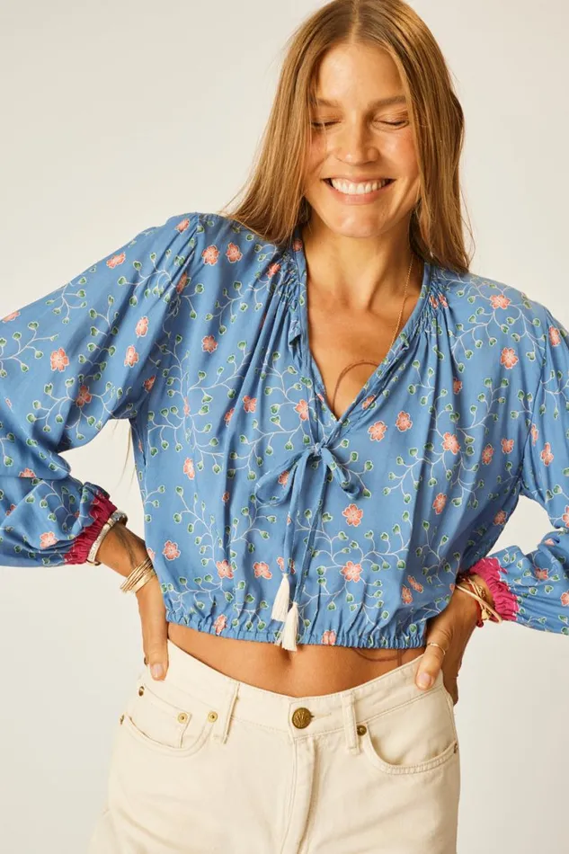 Natalie Martin AMELIA TOP Pinwheel Denim Shop Tops