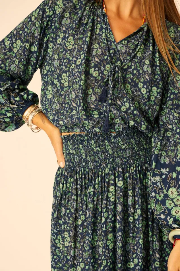 Natalie Martin BELLA SKIRT Petite Fleur Marine Shop Bottoms