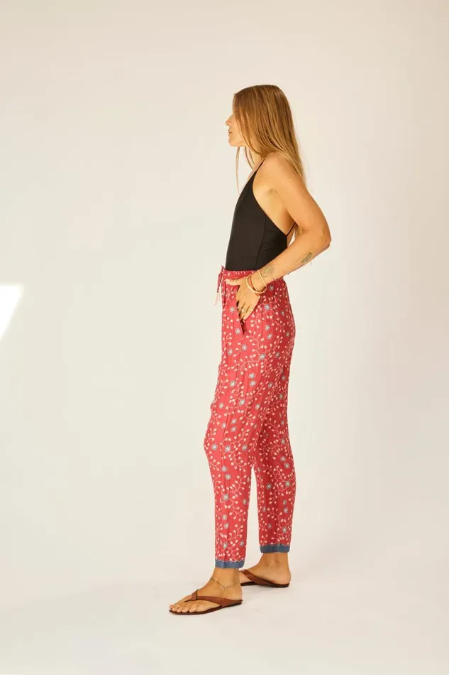Natalie Martin BIANCA PANT Pinwheel Barn Red Shop Bottoms