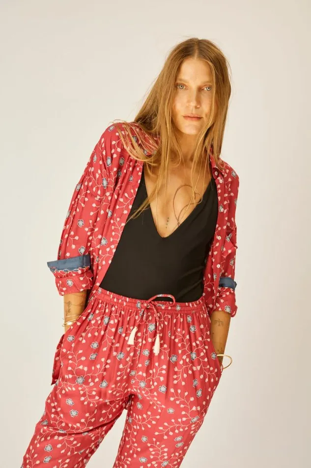 Natalie Martin BIANCA PANT Pinwheel Barn Red Shop Bottoms