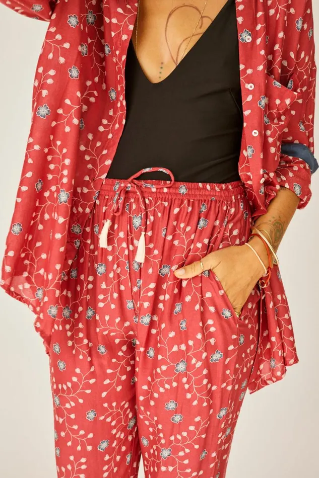 Natalie Martin BIANCA PANT Pinwheel Barn Red Shop Bottoms