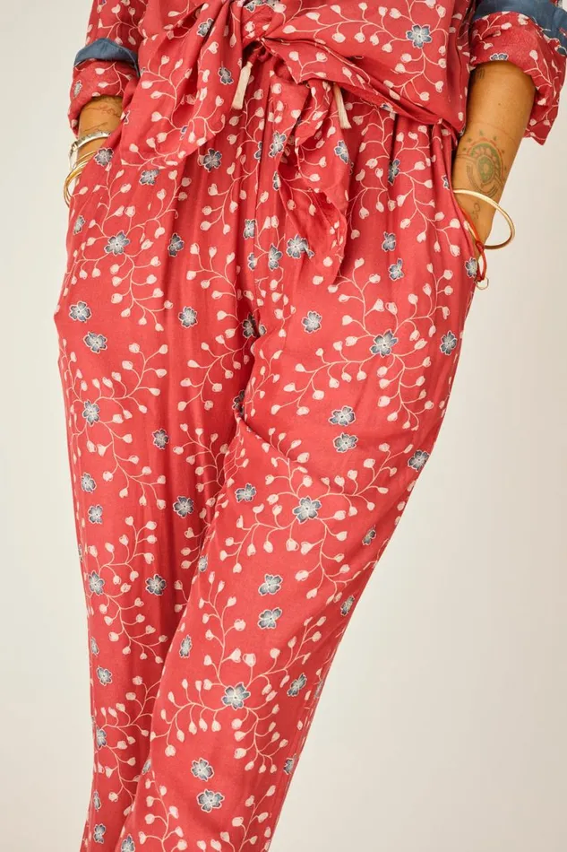 Natalie Martin BIANCA PANT Pinwheel Barn Red Shop Bottoms