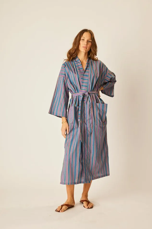 Natalie Martin DIANE SMOKING JACKET Batik Stripe Lavender Shop Coverups