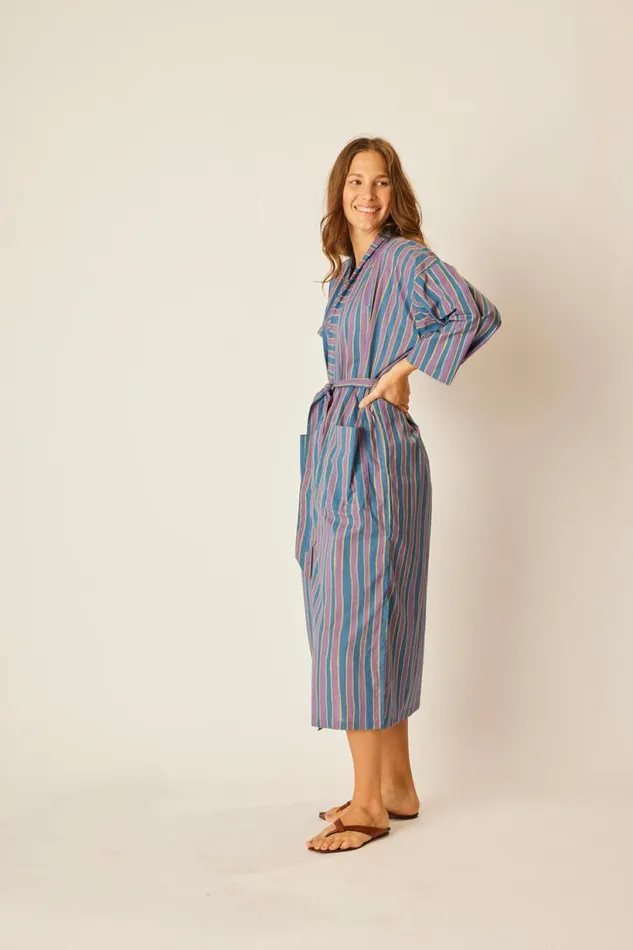 Natalie Martin DIANE SMOKING JACKET Batik Stripe Lavender Shop Coverups