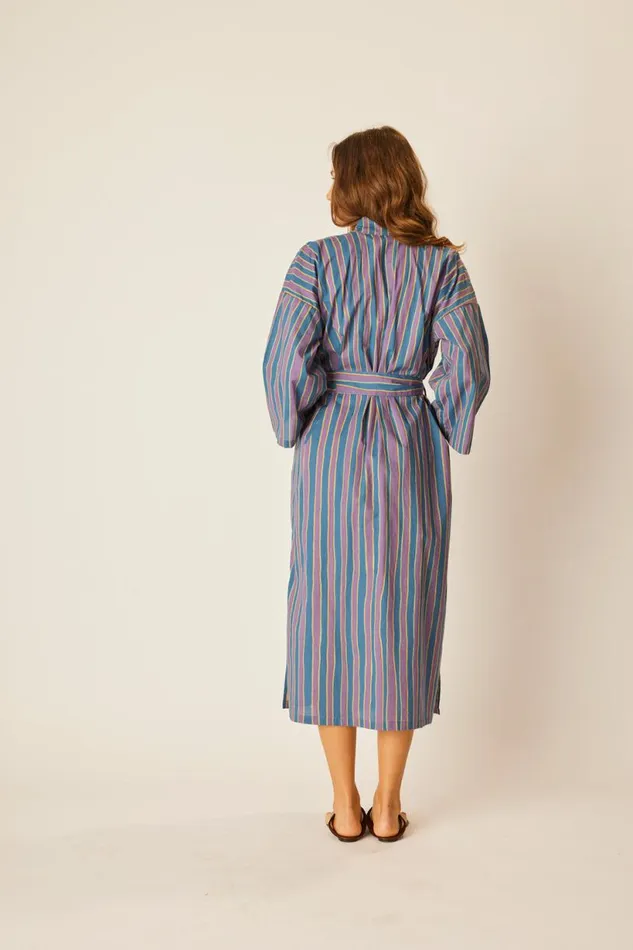 Natalie Martin DIANE SMOKING JACKET Batik Stripe Lavender Shop Coverups
