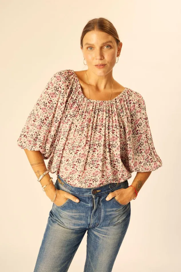 Natalie Martin ELLA TOP Petite Fleur Marine Shop Tops