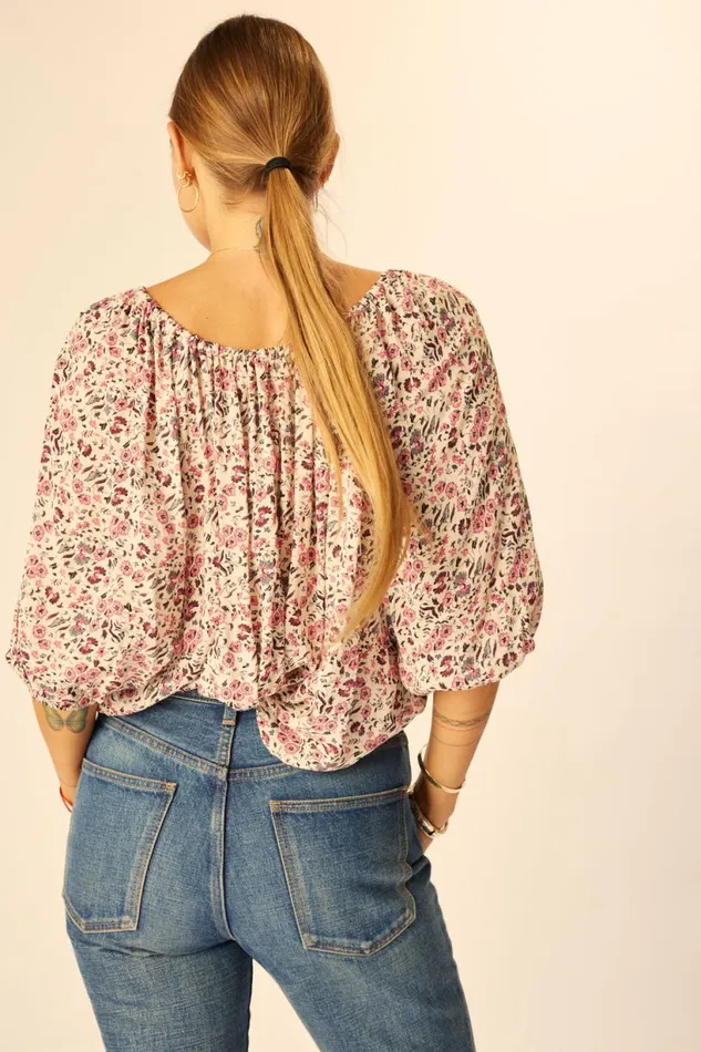 Natalie Martin ELLA TOP Petite Fleur Marine Shop Tops