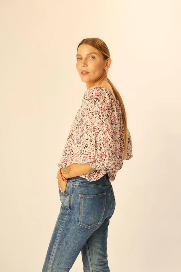 Natalie Martin ELLA TOP Petite Fleur Marine Shop Tops