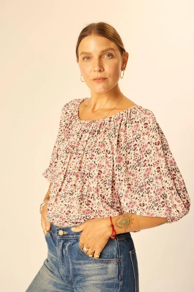 Natalie Martin ELLA TOP Petite Fleur Marine Shop Tops