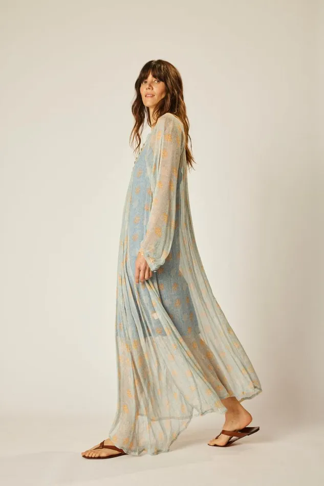 Natalie Martin FIORE MAXI Snowflake Tangerine Shop Dresses