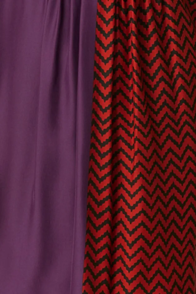 Natalie Martin GINA MAXI Block Zigzag Aubergine Shop Dresses