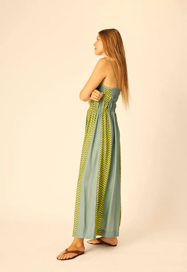 Natalie Martin GINA MAXI Block Zigzag Aubergine Shop Dresses