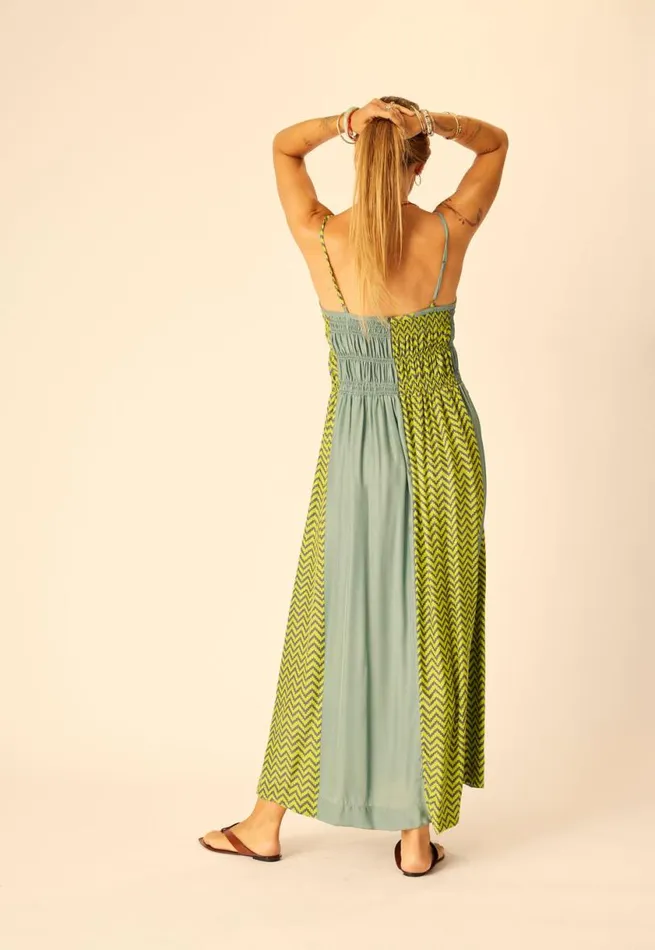Natalie Martin GINA MAXI Block Zigzag Aubergine Shop Dresses