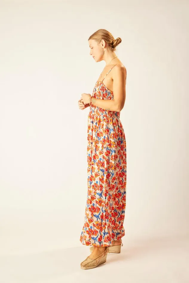 Natalie Martin GINA MAXI Silk Watercolor Clementine Shop Dresses