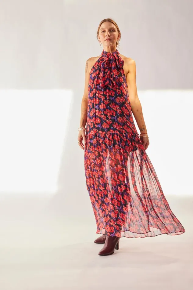 Natalie Martin INDIANA MAXI Chiffon Watercolor Onyx Shop Dresses
