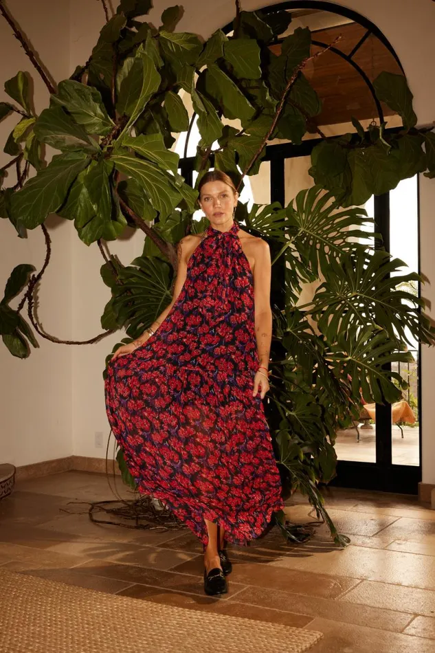 Natalie Martin INDIANA MAXI Chiffon Watercolor Onyx Shop Dresses
