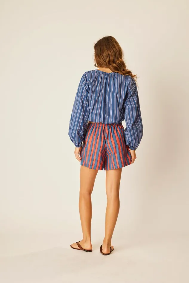 Natalie Martin JASPER SHORT Batik Stripe Blood Orange Shop Bottoms