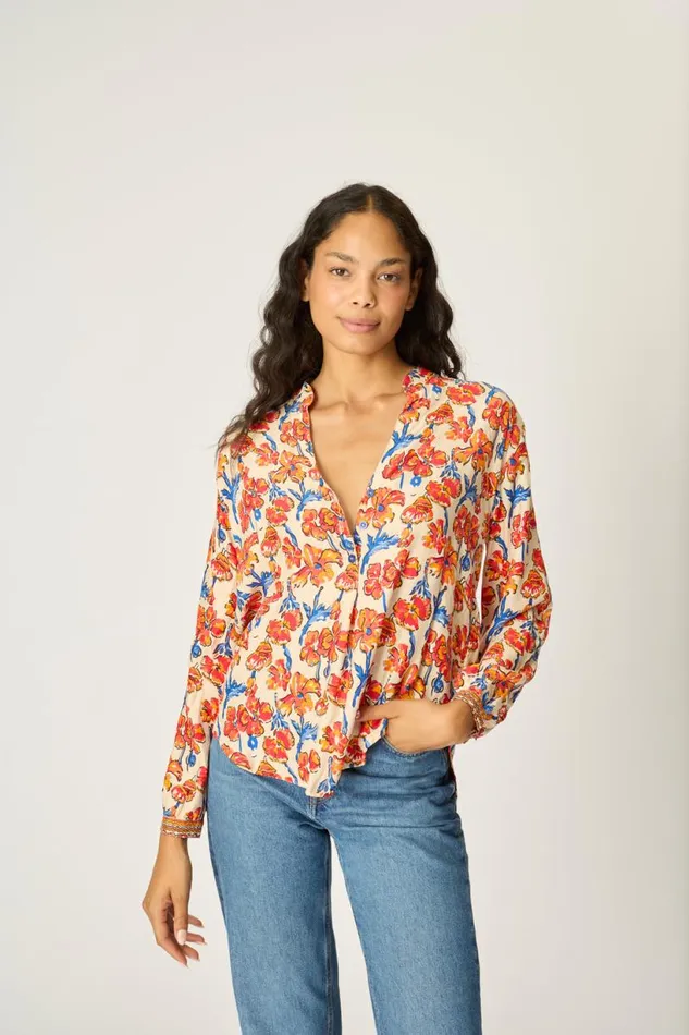 Natalie Martin LESLIE SHIRT Silk Clementine Shop Tops
