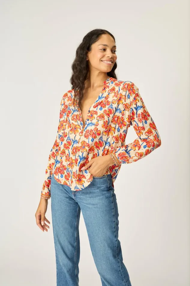 Natalie Martin LESLIE SHIRT Silk Clementine Shop Tops