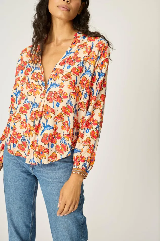 Natalie Martin LESLIE SHIRT Silk Clementine Shop Tops