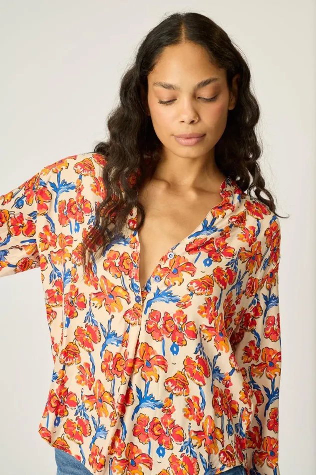 Natalie Martin LESLIE SHIRT Silk Clementine Shop Tops