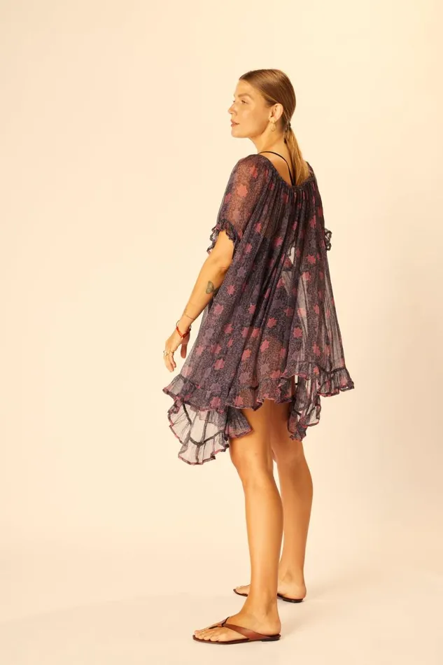 Natalie Martin MARINA DRESS Snowflake Aubergine Shop Dresses