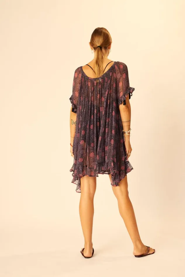 Natalie Martin MARINA DRESS Snowflake Aubergine Shop Dresses