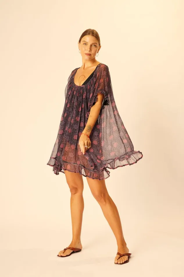 Natalie Martin MARINA DRESS Snowflake Aubergine Shop Dresses