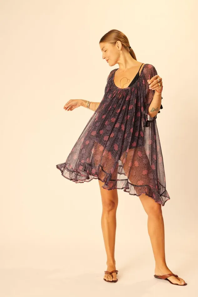 Natalie Martin MARINA DRESS Snowflake Aubergine Shop Dresses