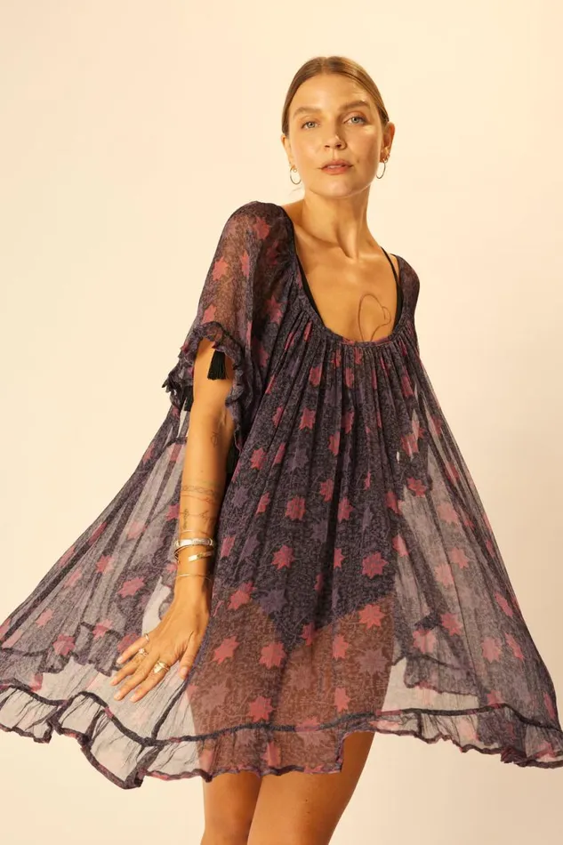 Natalie Martin MARINA DRESS Snowflake Aubergine Shop Dresses