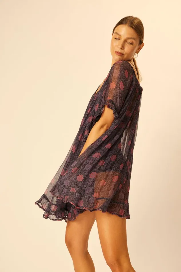 Natalie Martin MARINA DRESS Snowflake Aubergine Shop Dresses