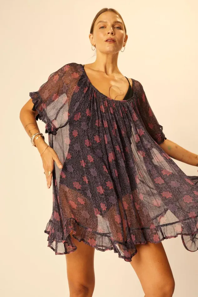 Natalie Martin MARINA DRESS Snowflake Aubergine Shop Dresses