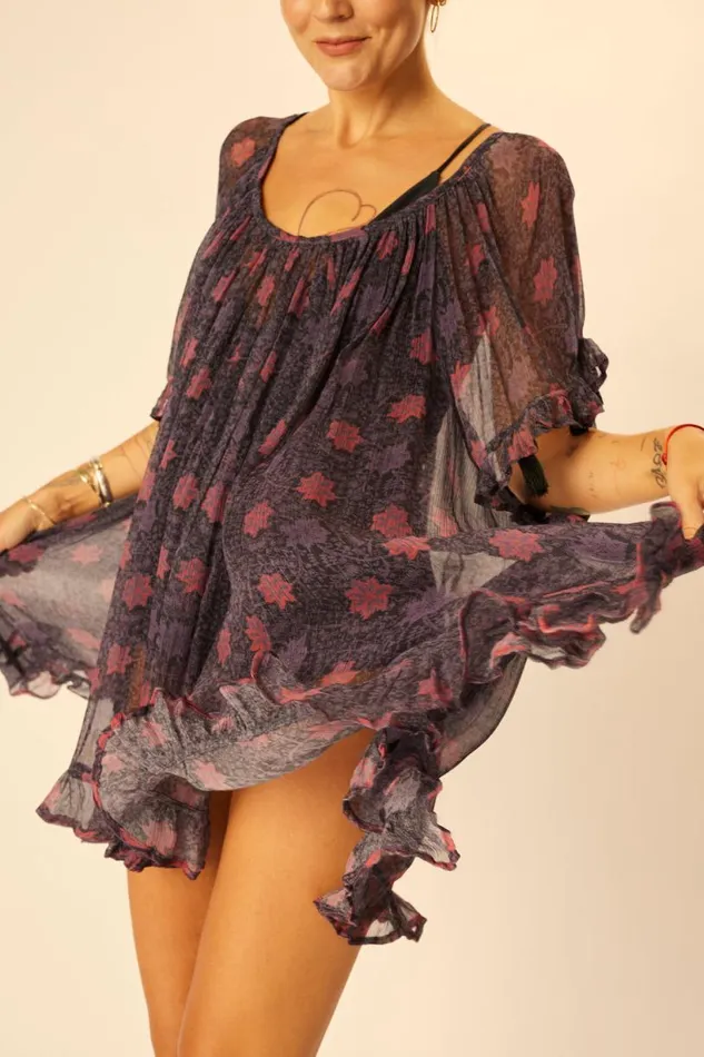 Natalie Martin MARINA DRESS Snowflake Aubergine Shop Dresses
