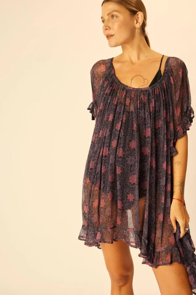 Natalie Martin MARINA DRESS Snowflake Aubergine Shop Dresses