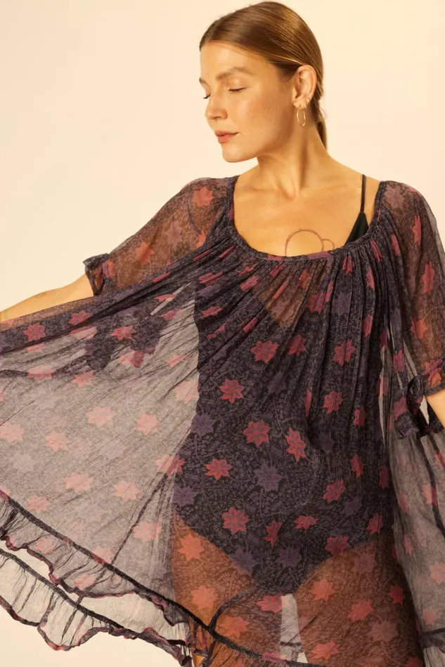 Natalie Martin MARINA DRESS Snowflake Aubergine Shop Dresses