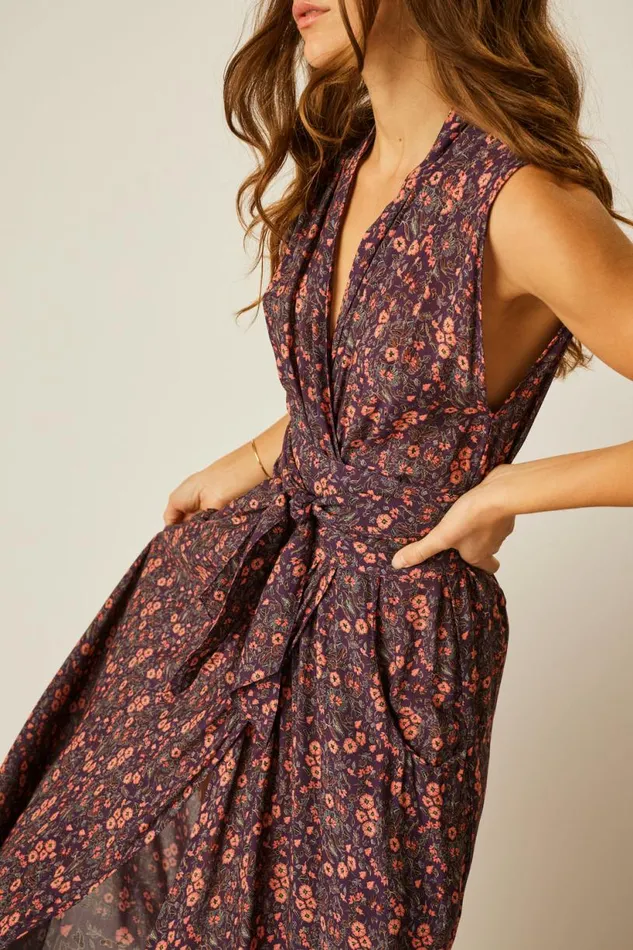 Natalie Martin NICO SLEEVELESS MAXI Petite Fleur Noire Shop Dresses