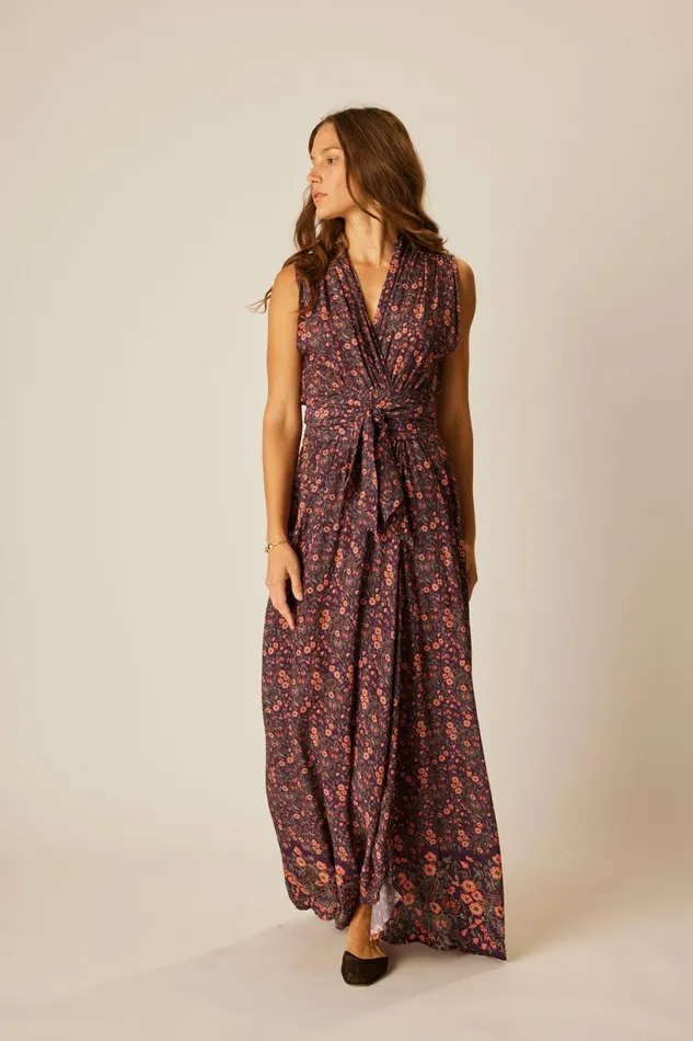Natalie Martin NICO SLEEVELESS MAXI Petite Fleur Noire Shop Dresses