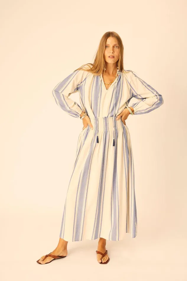 Natalie Martin PENNY BLOUSE French Stripe Blue Shop Tops