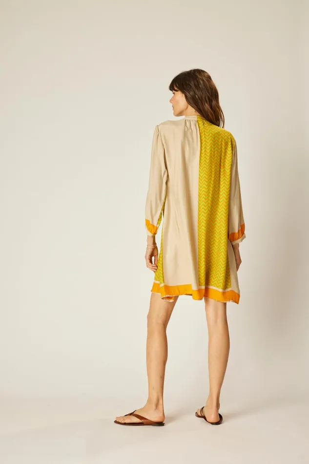 Natalie Martin SAMMIE SHORT DRESS Block Zigzag Tangerine Shop Dresses