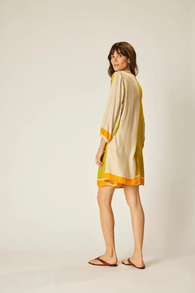 Natalie Martin SAMMIE SHORT DRESS Block Zigzag Tangerine Shop Dresses
